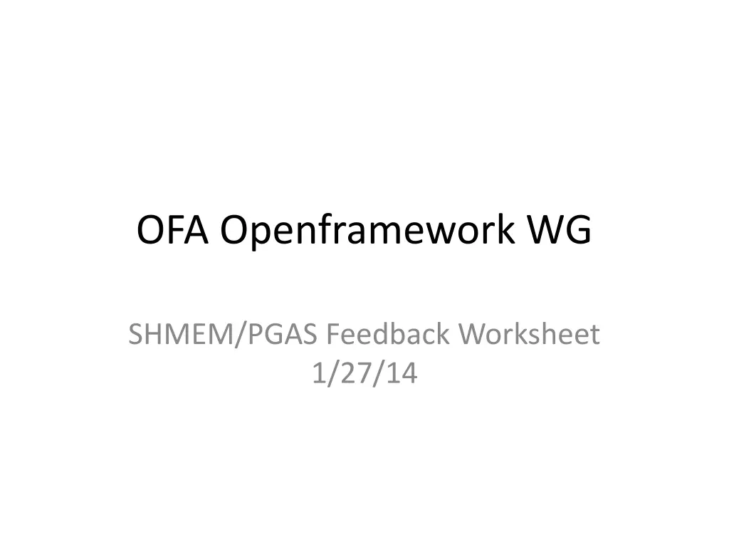 ofa openframework wg n.w