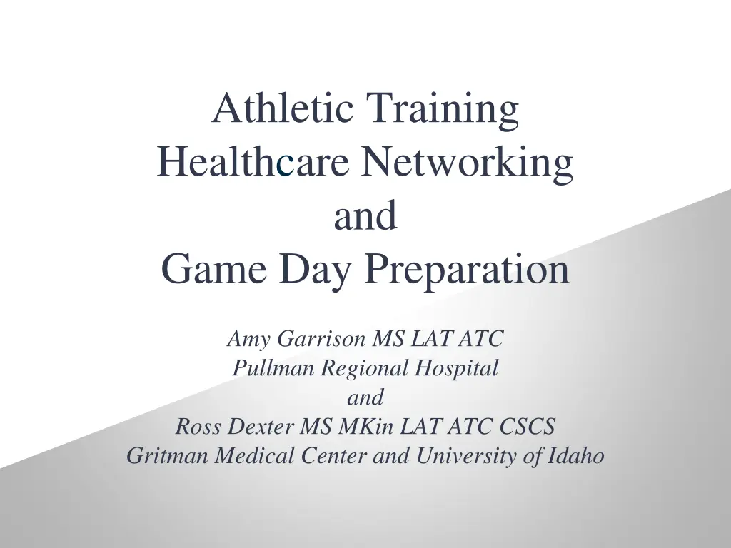 athletic training healthcare networking and game n.w