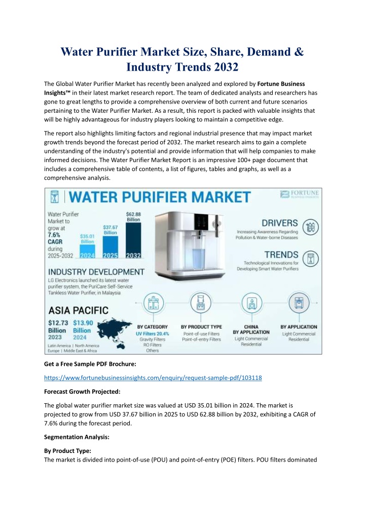 water purifier market size share demand industry n.w