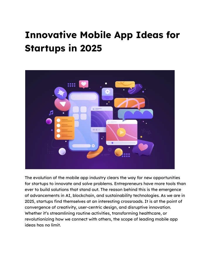 innovative mobile app ideas for startups in 2025 n.w