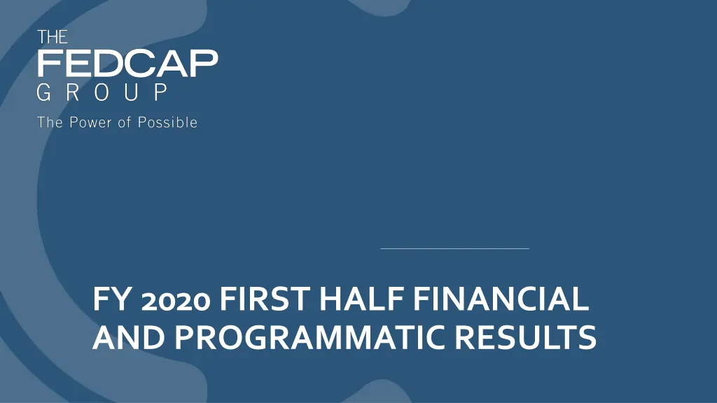 fy 2020 first half financial and programmatic n.w