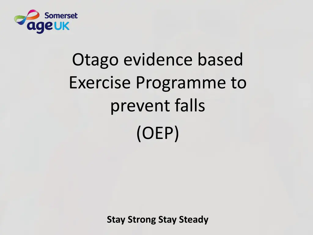 otago evidence based exercise programme n.w