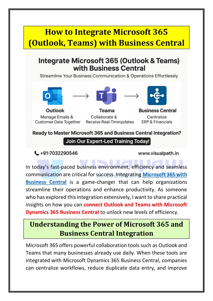 how to integrate microsoft 365 outlook teams with n.w