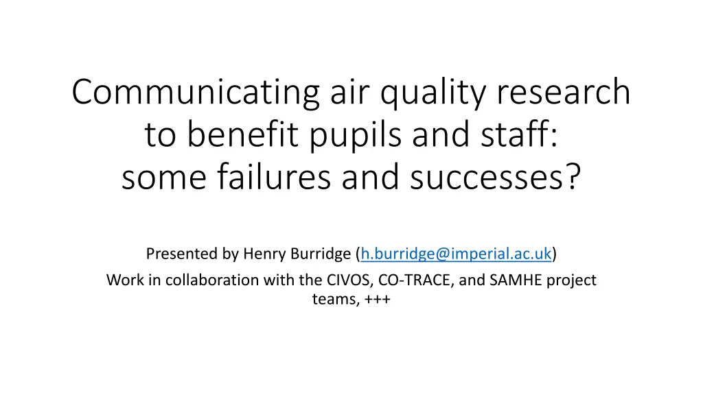 communicating air quality research to benefit n.w