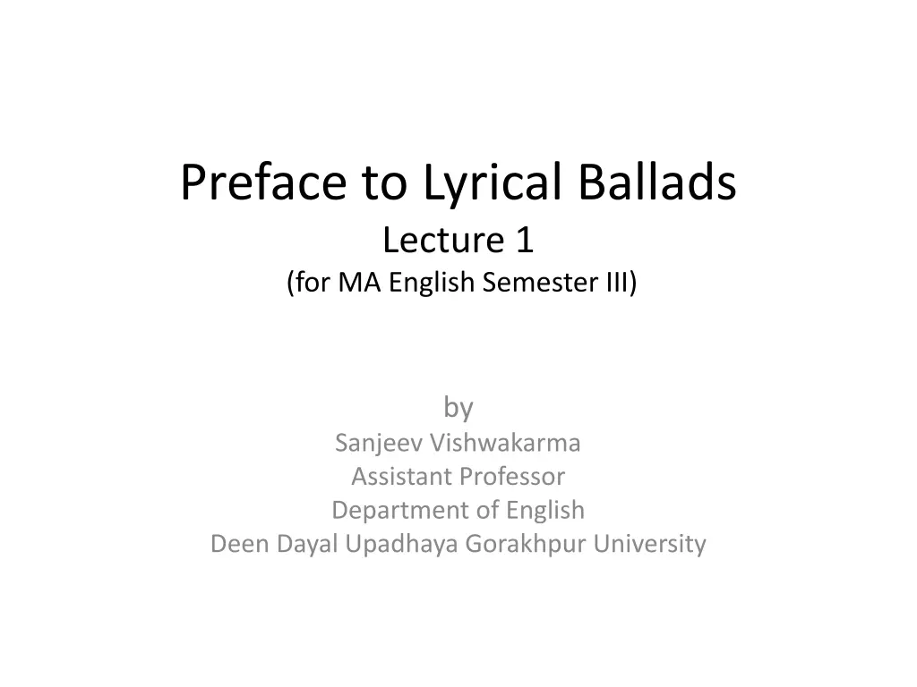 preface to lyrical ballads lecture n.w