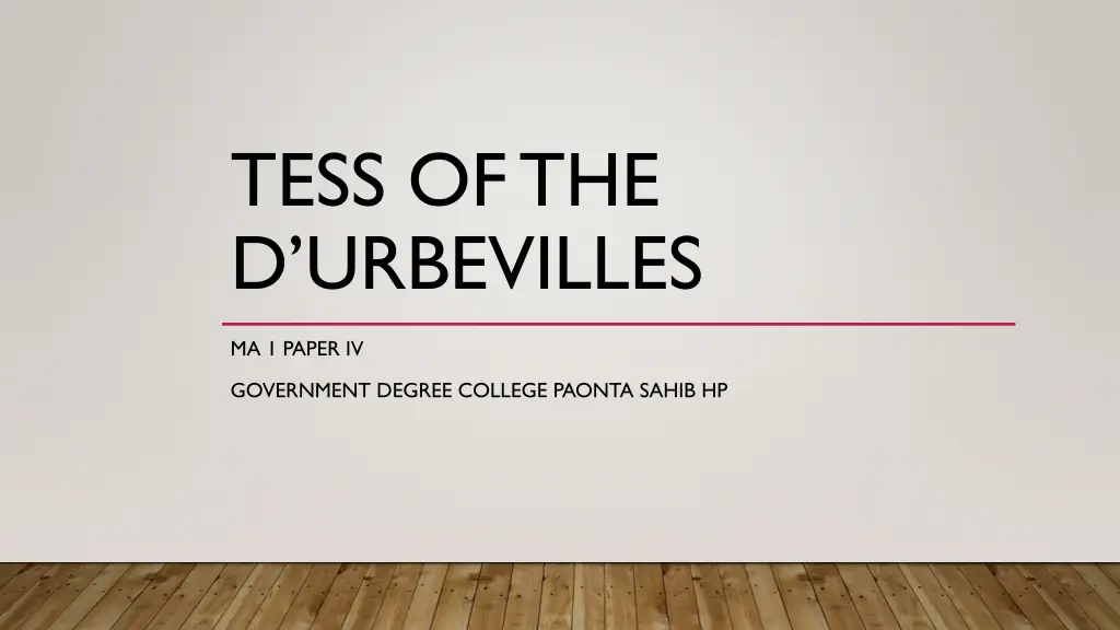tess of the d urbevilles n.w