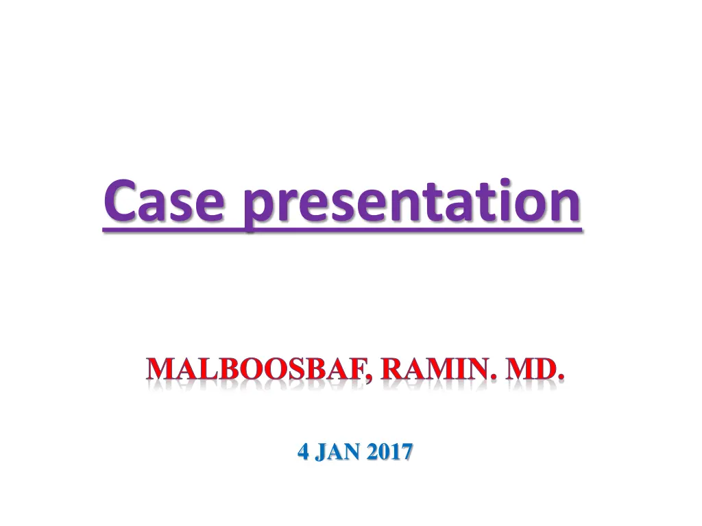 case presentation n.w