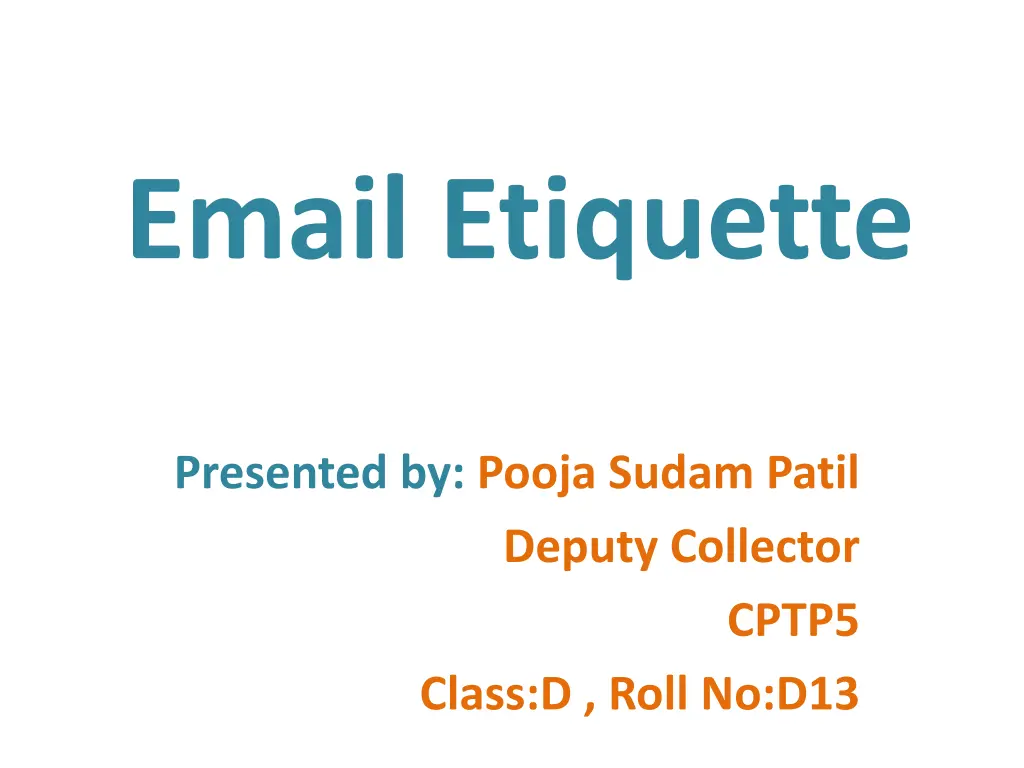 email etiquette n.w