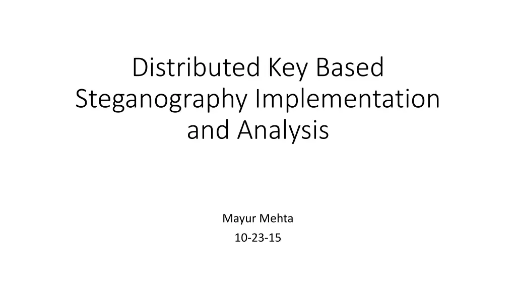 distributed key based steganography n.w