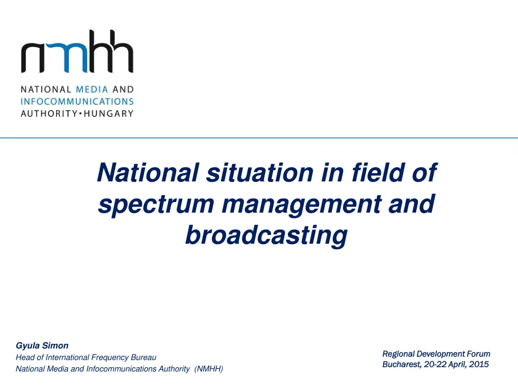 national situation in field of spectrum n.w