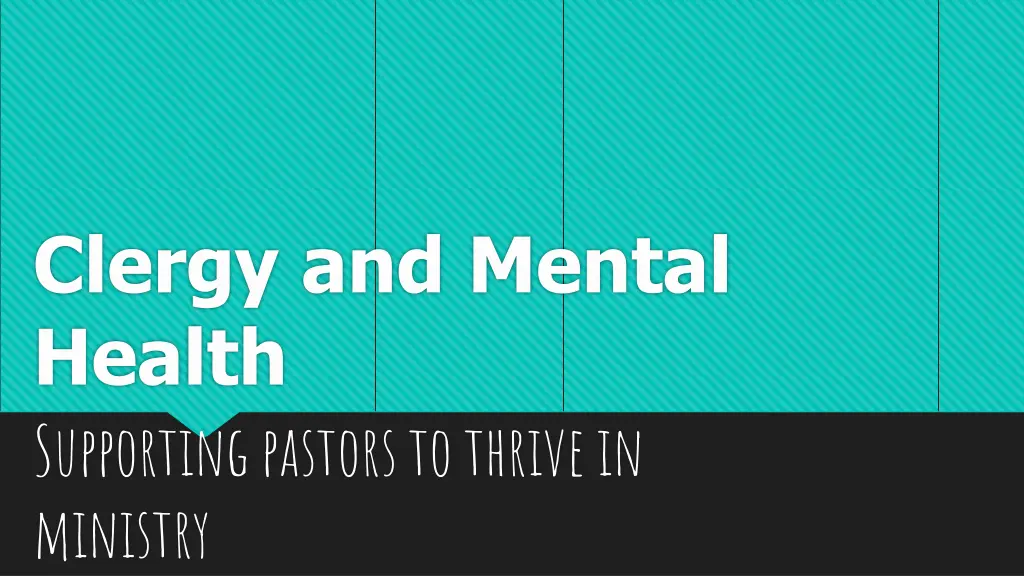 clergy and mental health supporting pastors n.w