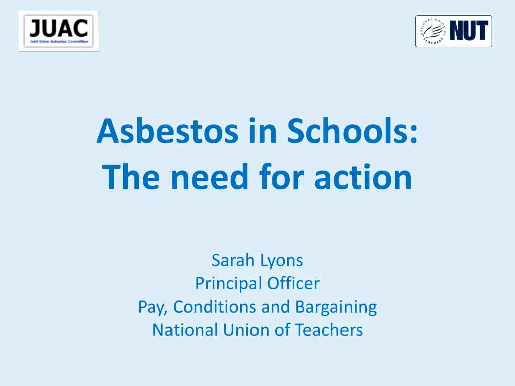 asbestos in schools the need for action n.w