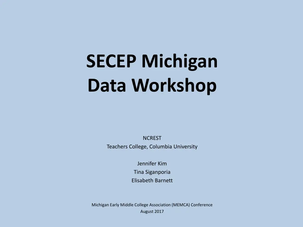 secep michigan data workshop n.w