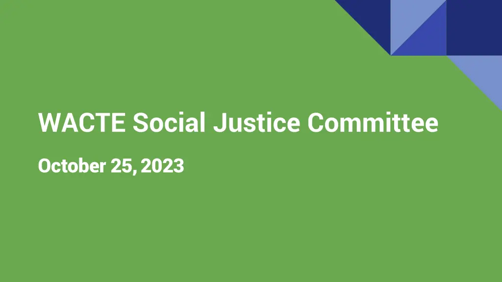 wacte social justice committee n.w