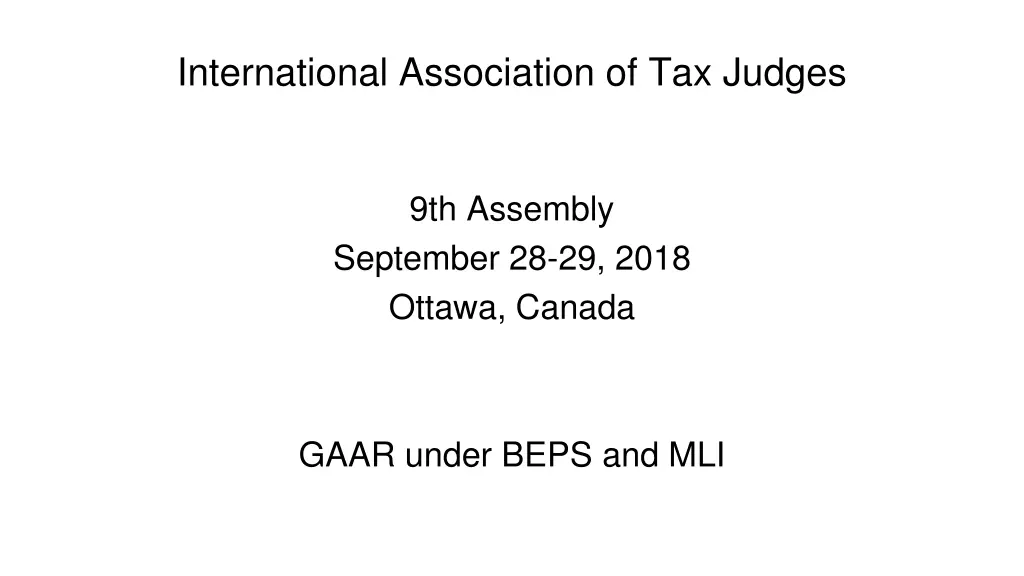 international association of tax judges n.w