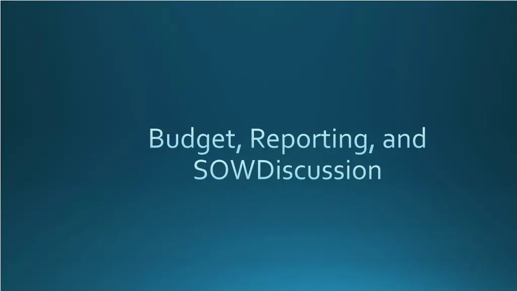 budget reporting and sowdiscussion n.w