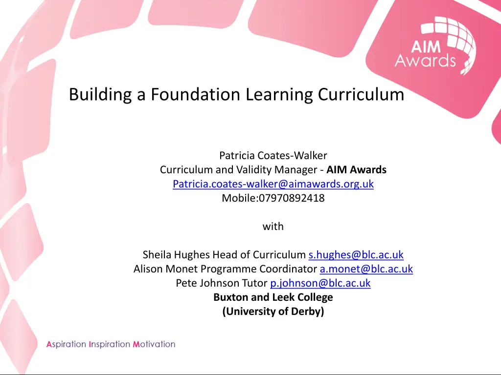 building a foundation learning curriculum n.w