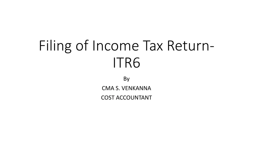 filing of income tax return itr6 n.w
