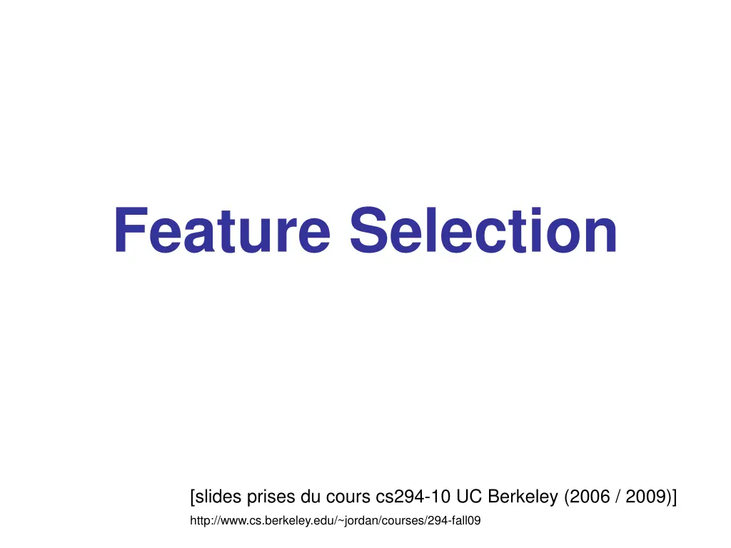 feature selection n.w
