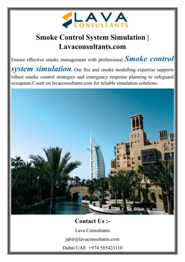 smoke control system simulation lavaconsultants n.w