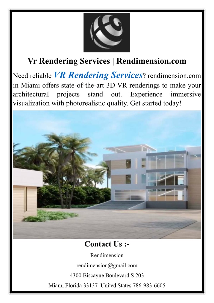 vr rendering services rendimension com n.w