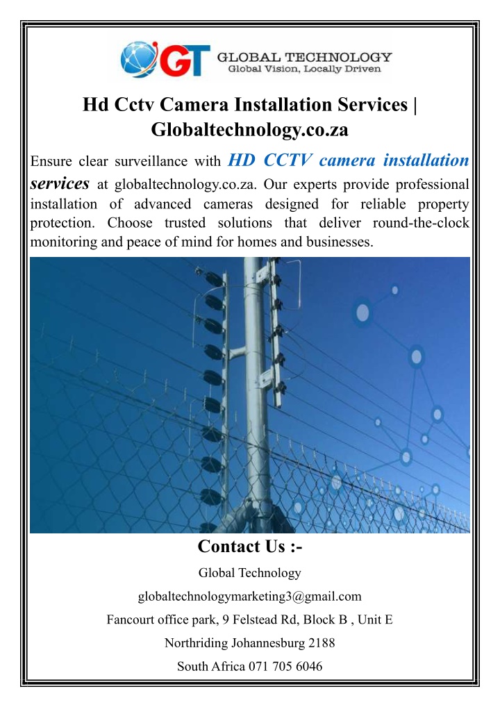 hd cctv camera installation services n.w