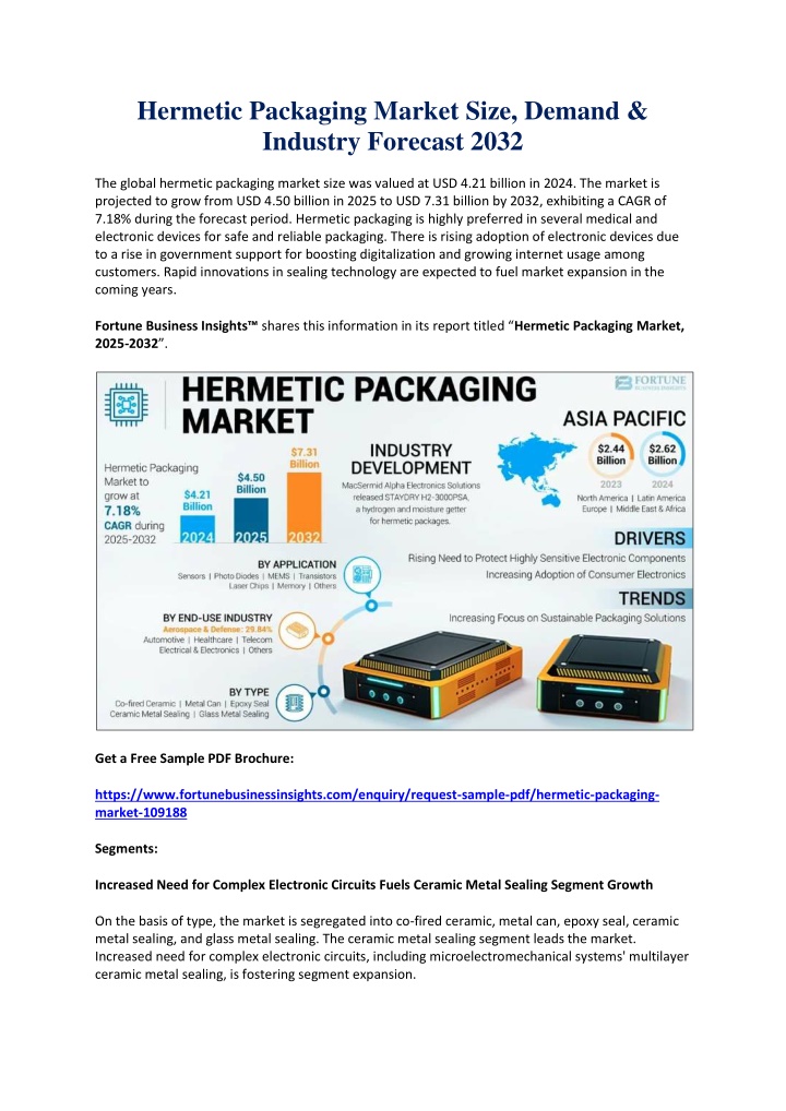 hermetic packaging market size demand industry n.w