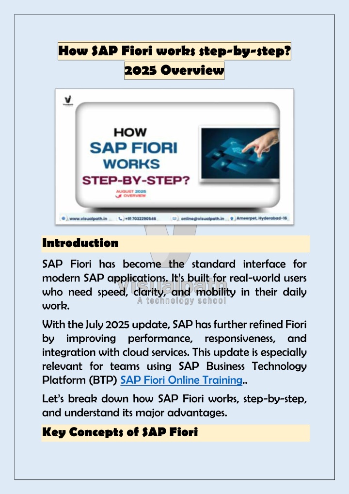 how sap fiori works step by step 2025 overview n.w