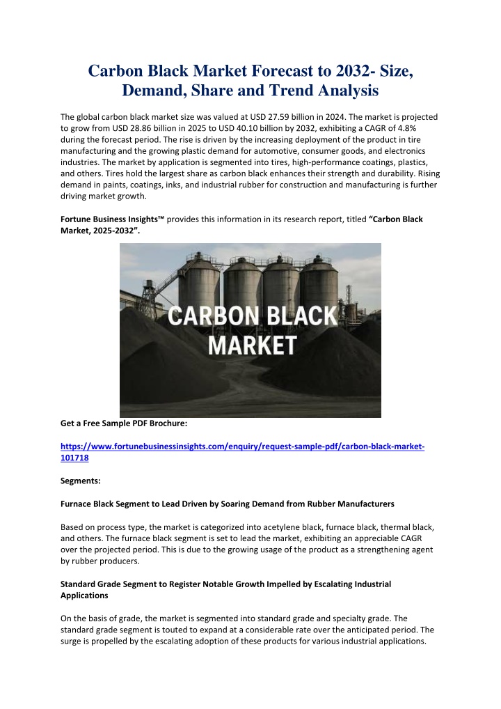 carbon black market forecast to 2032 size demand n.w