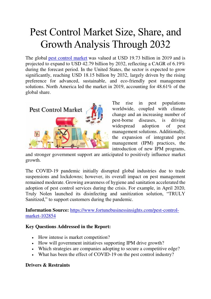 pest control market size share and growth n.w