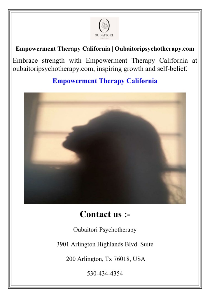 empowerment therapy california n.w