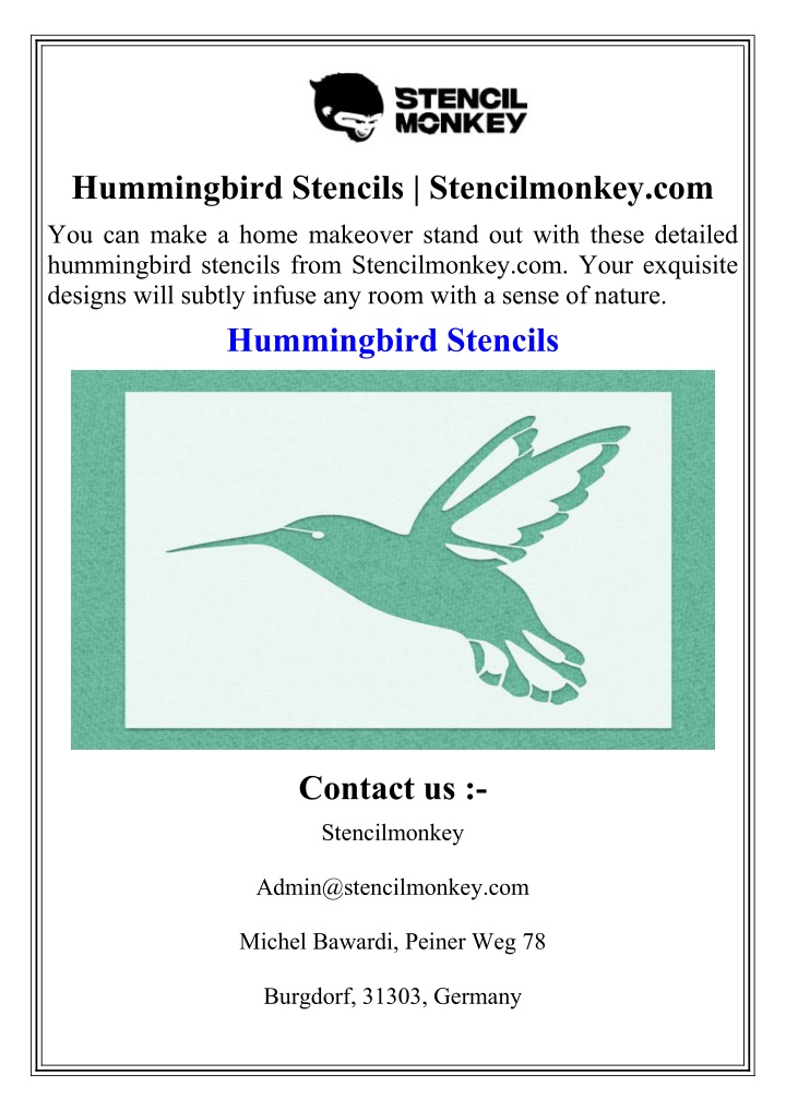 hummingbird stencils stencilmonkey n.w