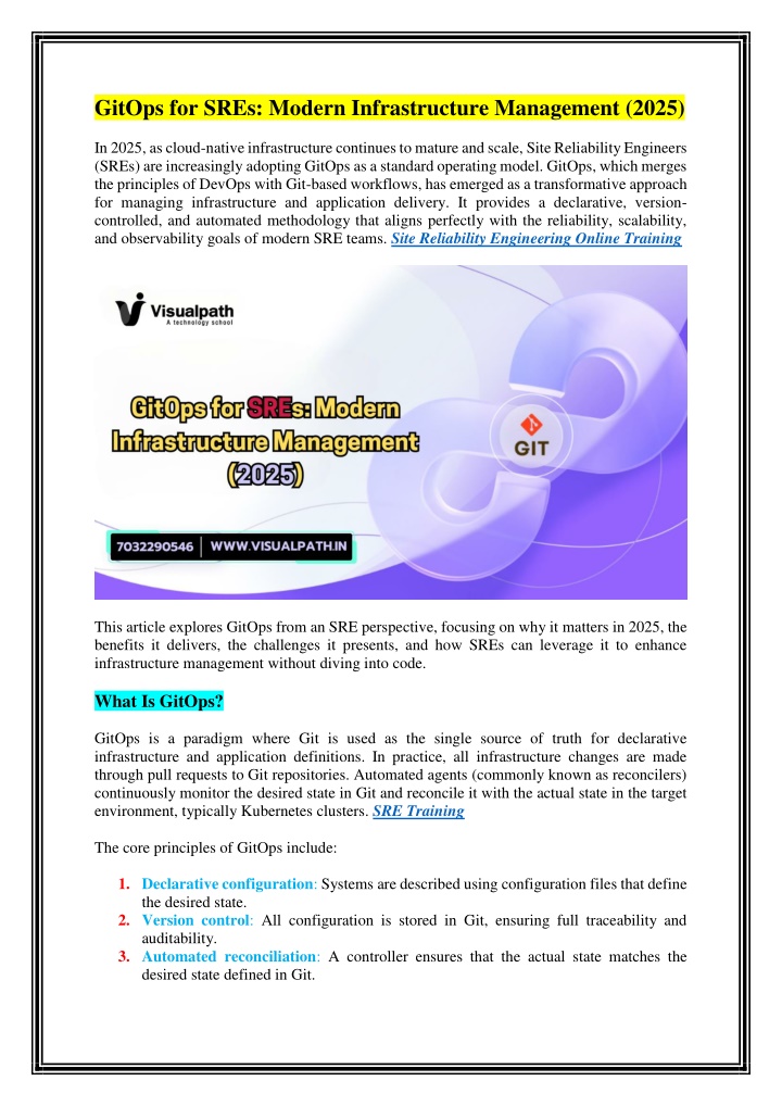 gitops for sres modern infrastructure management n.w