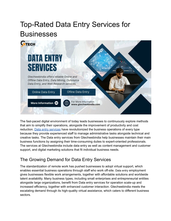 top rated data entry services for businesses n.w
