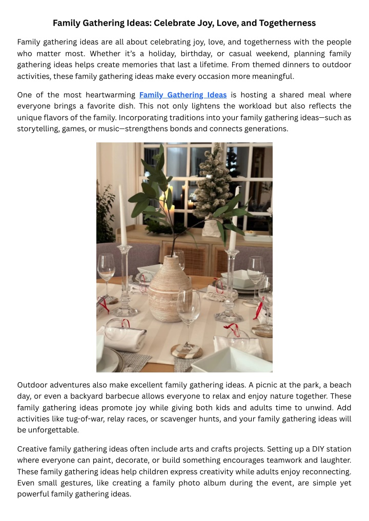 family gathering ideas celebrate joy love n.w