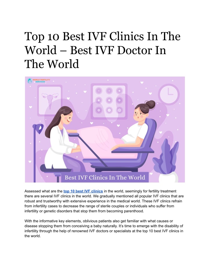 top 10 best ivf clinics in the world best n.w