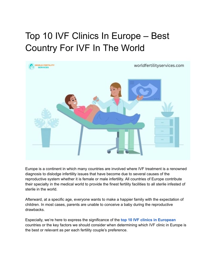 top 10 ivf clinics in europe best country n.w
