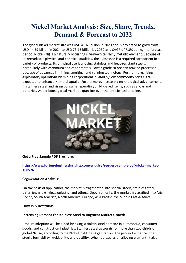 nickel market analysis size share trends demand n.w