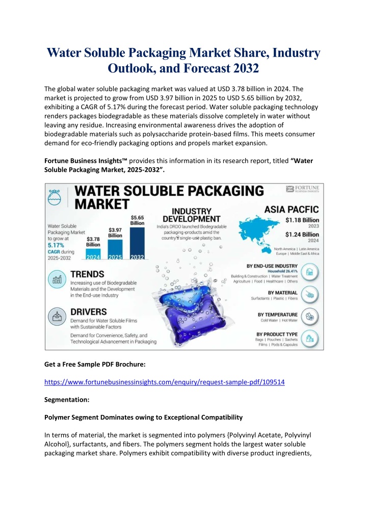 water soluble packaging market share industry n.w