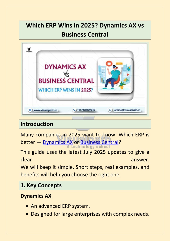 which erp wins in 2025 dynamics ax vs business n.w