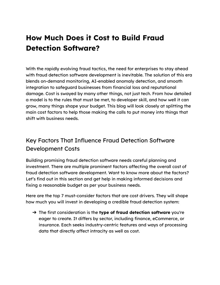 how much does it cost to build fraud detection n.w