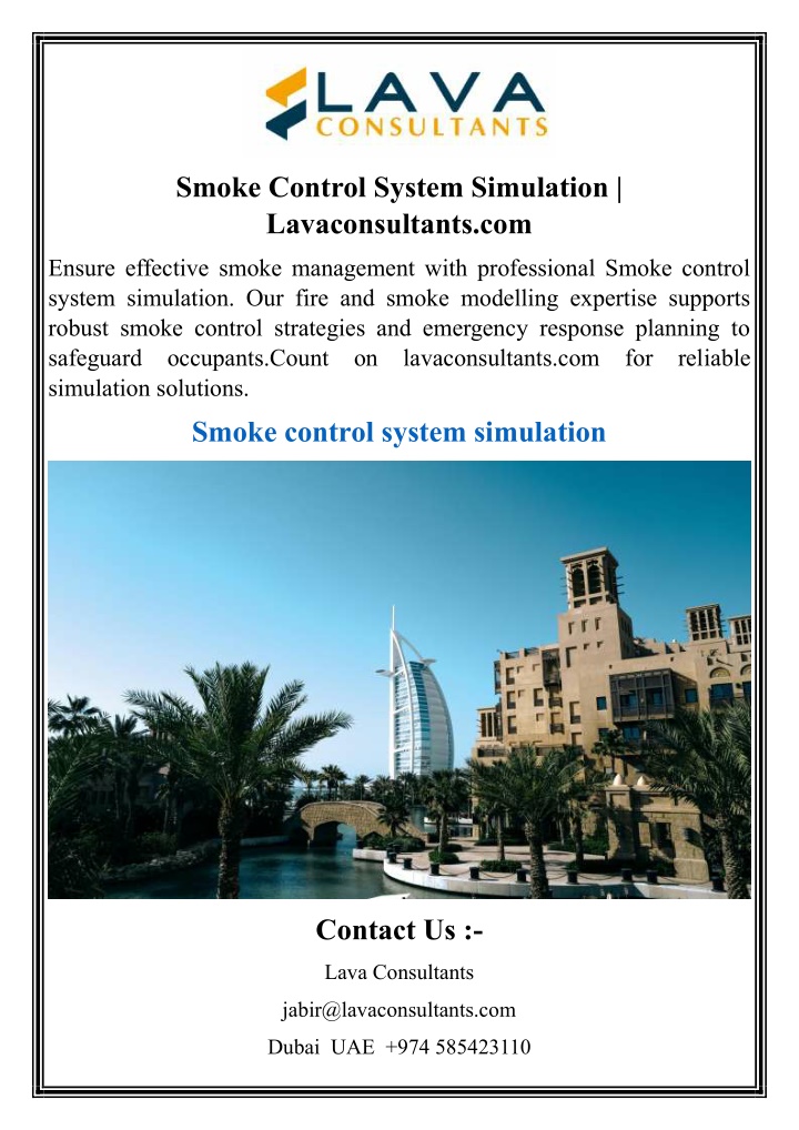 smoke control system simulation lavaconsultants n.w