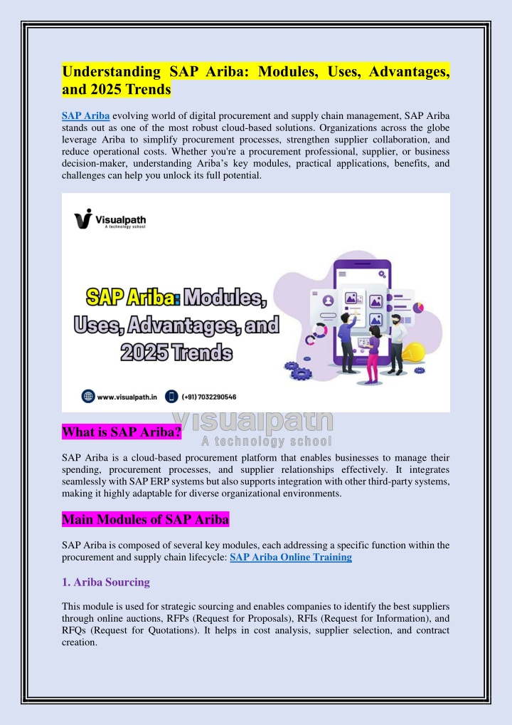 understanding sap ariba modules uses advantages n.w