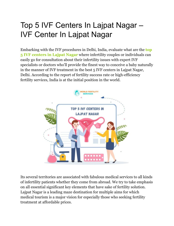 top 5 ivf centers in lajpat nagar ivf center n.w