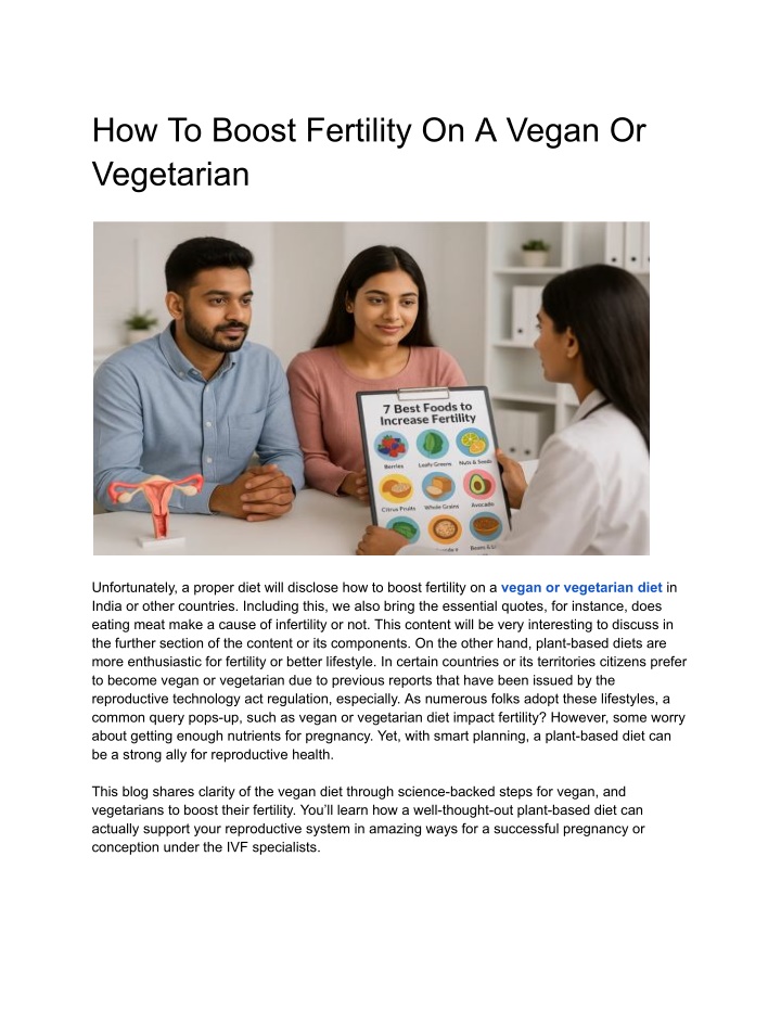 how to boost fertility on a vegan or vegetarian n.w