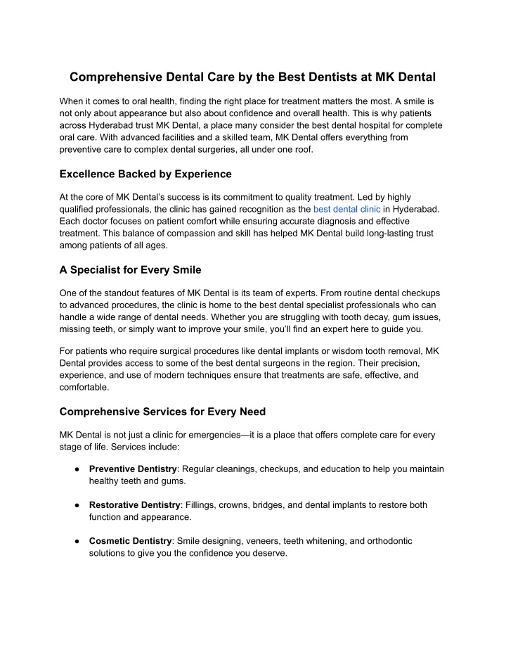 comprehensive dental care by the best dentists n.w