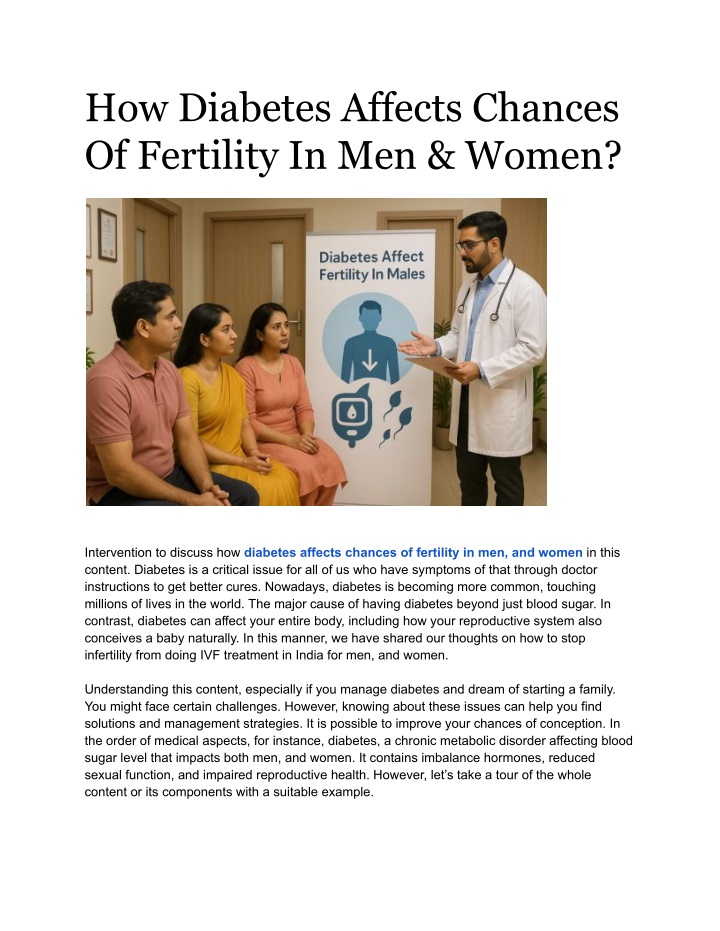 how diabetes affects chances of fertility n.w