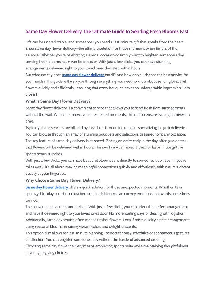 same day flower delivery the ultimate guide n.w