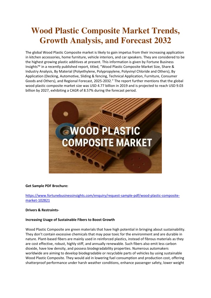 wood plastic composite market trends growth n.w