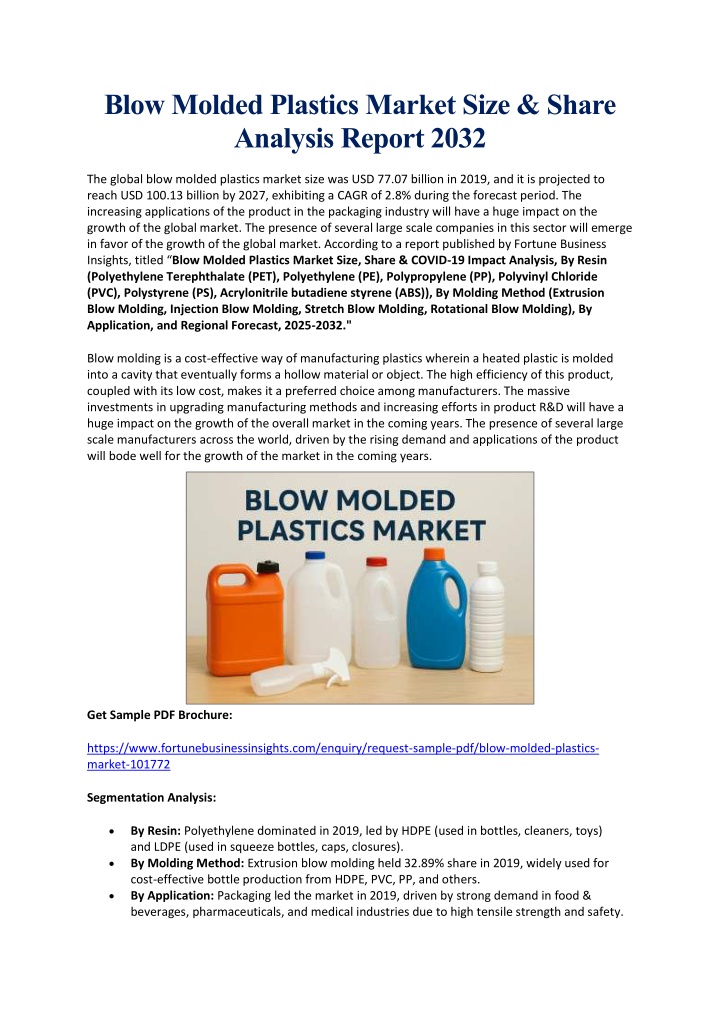 blow molded plastics market size share analysis n.w